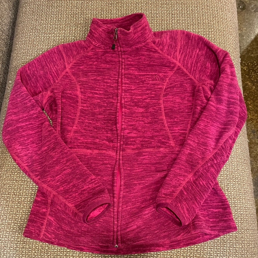 The North Face Women's Fuchsia Polartec Fleece Full Zip Jacket Sz S